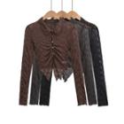 Asymmetrical Mesh Crop Shirt