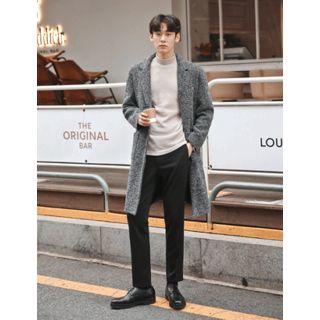 Single-breasted Wool Blend Tweed Coat