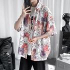 Elbow-sleeve Cat Shirt