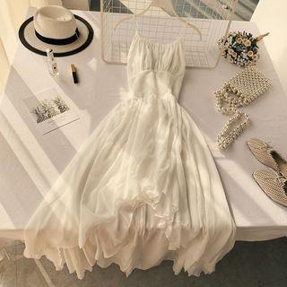 Spaghetti Strap Asymmetric Chiffon A-line Dress