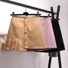 Plain Pleated Hem A-line Skirt