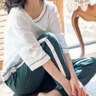 Loungewear Set: 3/4-sleeve T-shirt + Pants