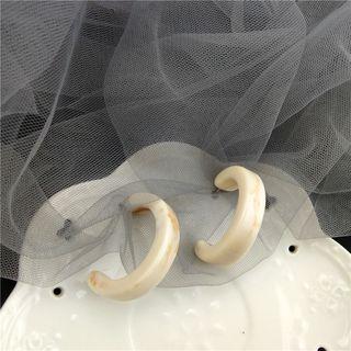 Resin Hoop Earring 1 Pair - 925 Sliver Stud Earring
