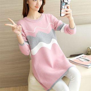Wave Pattern Long Sweater