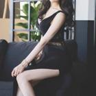 Lace Panel Slit-side Maxi Dress