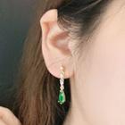 Gemstone Dangle Earring 1 Pair - Green - One Size