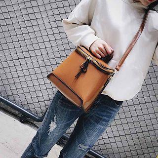 Faux Leather Two-way Backpack