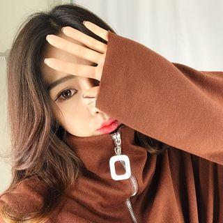 Zip High Neck Sweater