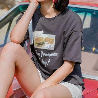 Hamburger Print Short-sleeve Tee