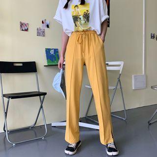 Straight-fit Pants / Elbow-sleeve T-shirt