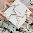 Faux Pearl Star Dangle Earring 1 Pair - White - One Size