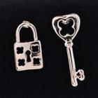 Horse Earrings / Non-matching Lock And Key Earrings
