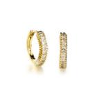 Simple Bright Plated Gold Geometric Cubic Zirconia Stud Earrings Golden - One Size