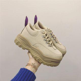 Fabric Plain Platform Sneakers
