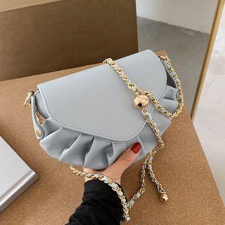 Chain Shirred Flap Crossbody Bag