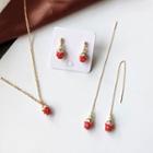 Strawberry Necklace / Drop Earring / Clip On Earring