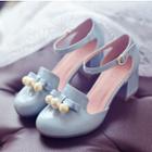 Faux-pearl Block-heel Pumps