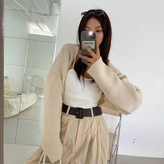 Colored Ribbed Knit Bolero