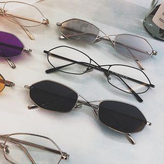 Slim Oval Metal Frame Sunglasses
