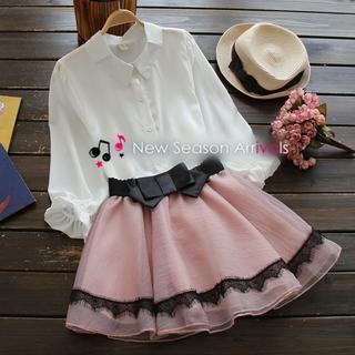 Puff-sleeve Plain Blouse
