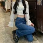 Long-sleeve Tie Back Top
