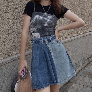 Two Tone Denim Skirt