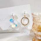 Asymmetrical Faux Pearl Mermaid Tail Dangle Earring 1 Pair - 925 Silver - White - One Size