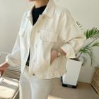 Cotton Trucker Jacket Ivory - One Size