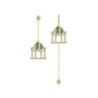 Simple And Creative Plated Gold Castle Tassel Earrings With Cubic Zirconia Golden - One Size