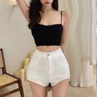 Cropped Camisole Top / High Waist Asymmetrical Shorts