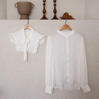 Chiffon Shirt With Filly Capelet