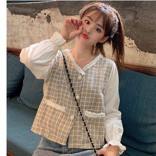 Mock Two-piece Tweed Jacket