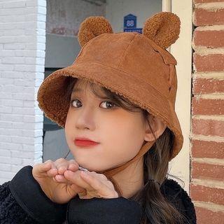 Ear Accent Corduroy Bucket Hat