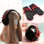 Lace Bow Ear Muffs / Mittens