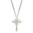 Crystal Cross Pendant With Necklace Rose Gold - One Size