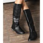 Faux Leather Knee-high Boots