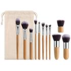 Set Of 11: Bamboo Handle Makeup Brush