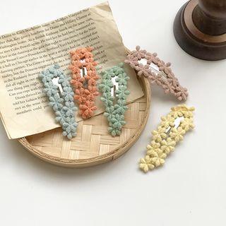 Flower Embroidered Hair Clip