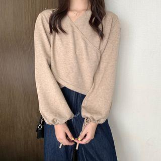 Puff-sleeve Asymmetrical Sweater