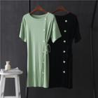Short-sleeve Buttoned T-shirt Dress