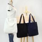 Lace Panel Canvas Tote Bag
