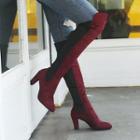 Two-tone Chunky-heel Over-the-knee Boots