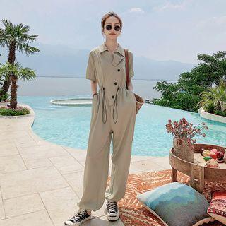 High-waist Wide Leg Cargo Jumper Pants