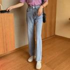 High-waist Straight Wide-leg Jeans