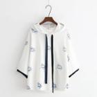 Lace Piped 3/4-sleeve Hoodie