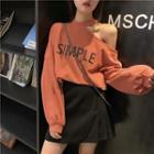 Halter Long-sleeve Pullover / Midi A-line Skirt / Plain Mini Skirt