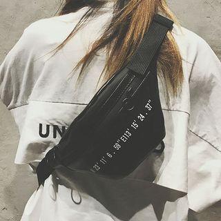 Faux Leather Number Sling Bag