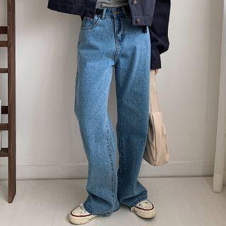 Belted-side Wide-leg Jeans