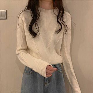 Crewneck Cable-knit Top