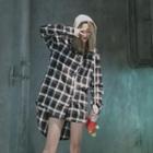 Hooded Plaid Shirt As Shown In Figure - One Size